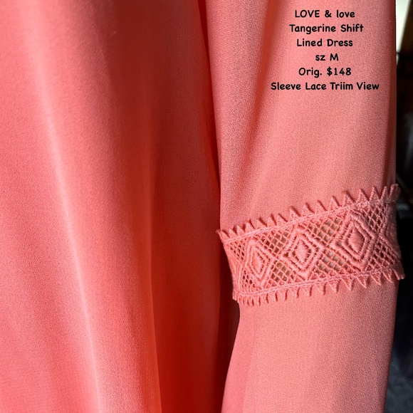 LOVE & love  Tangerine Shift  Lined Dress  sz M - Picture 4 of 8